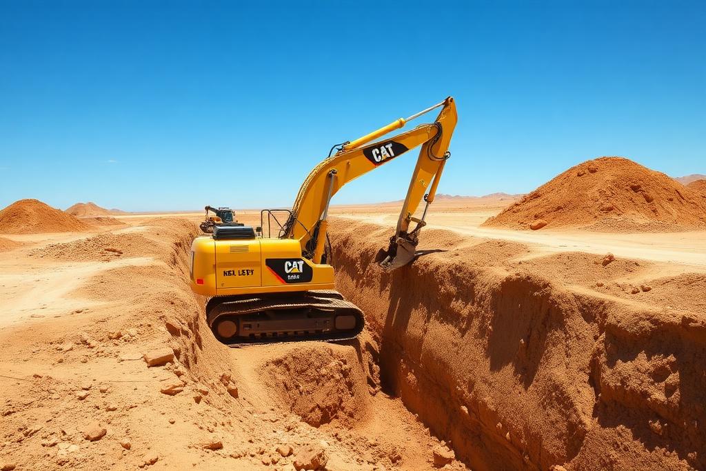 Excavator working on a foundation dig in Santa Clarita, CA
